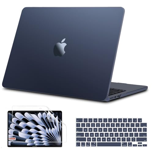 B BELK for MacBook Air 15 inch Case 2026 2025 2024 2023 M5 M4 M3 M2 | A3448 A3241 A3114 A2941, [100% Official Color] [Ultra Thin Armor] Plastic Hard Shell Case & Keyboard Cover & Screen Protector - color: Midnight Clear