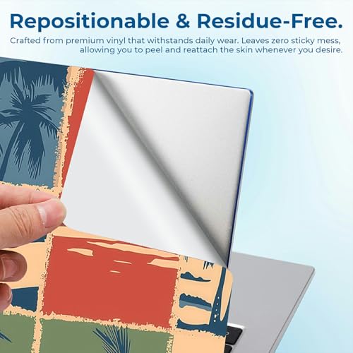Reusable Universal Laptop Skin Sticker, Cut to Fit for 11.6–15.6 Inch Laptops, Waterproof Protective Film, No-Residue - Palm Stamp - color: Palm Stamp