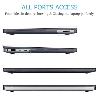 Mektron Clear Case for 13.8" Microsoft Surface Laptop 8 2026 Fits Surface Laptop 13.8 Inch 7 2024 Cover (Model: 2036),Keyboard Cover +Screen Protector +Dust Plugs, Crystal Black - color: Crystal Black