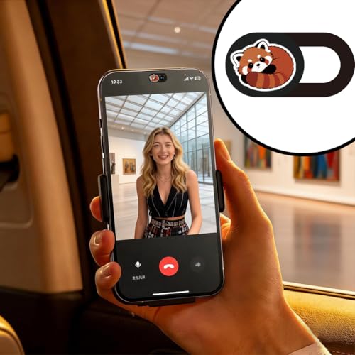 6Pcs 6 Styles Red Panda Camera Cover Slide Cute Privacy Guard Accessories, Phone Front Camera Blocker 0.04 Inch Ultra Thin for Laptop Desktop Computer Tablet Notebook Mini PC Office Use - color: Red Panda