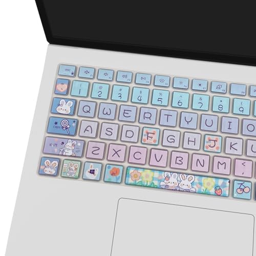 Keyboard Cover for Dell Inspiron 15 3000 5000 7000 3510 3511 3515 3525 3530 3535 5510 5515 5518 7510 15.6", Inspiron 16 7610, Vostro 15 3510 5510 5515, Latitude 3520, Cute Bunny - color: Cute Bunny