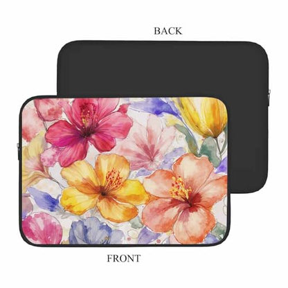 Laptop Sleeve Bag 15.4 15.6 Inch,Watercolor Magnolia Hibiscus Orchid Flowers Protective Polyester Computer Cases Laptop Cover Briefcase Bag Tablet Travel Cover - color: LPS-008