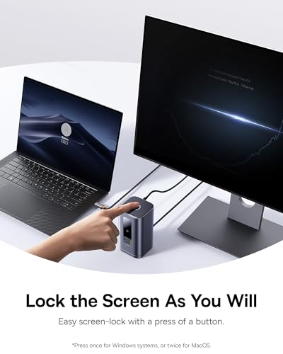 Baseus Spacemate Laptop Docking Station, 11-in-1 USB-C Docking Station for Windows, Triple Display with 4K HDMI & DP, 10Gbps USB-C & USB-A, Ethernet, Audio, 100W PD Charging (Adapter Included)