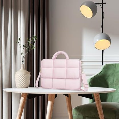 MOSISO Laptop Bag for Women, Computer Bags | Puffy Laptop Sleeve Bag with Trolley Sleeve