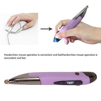 Wireless Pen Mouse, Rechargeable 2.4G Dual Mode Handwriting Stylus with Touch Head for PC Laptop iOS (Purple) - color: Purple