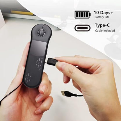 Wireless Presenter Remote Rechargeable, Bluetooth Presentation Clicker with Touchpad Mouse Control, 2.4G USB Receiver for PC Laptop Slides Presenters (Gray) - color: Gray