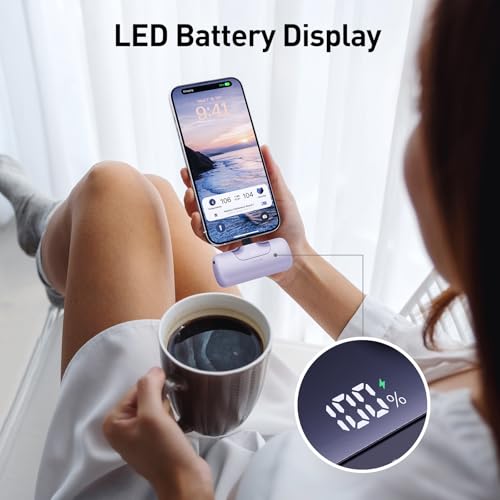 iWALK Portable Charger 5500mAh Next-Gen Small Power Bank 22.5W Fast Charging Battery USB-C Portable Phone Charger for iPhone 17/16/15 17 Plus 17 Pro Max iPad, Samsung Galaxy S25 S24 S23 Android,Purple - color: Purple