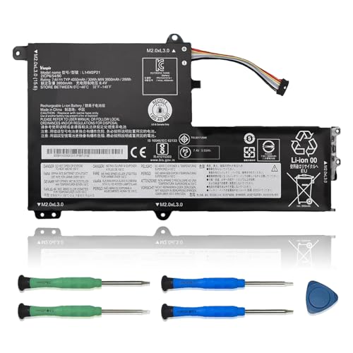 L14M2P21 Laptop Battery Replacement for Lenovo IdeaPad 330S-14AST 330S-14IKB 330S-15ARR 330S-15AST 330S-15IKB Series 5B10Q39203 5B10Q39204 L14L2P21 5B10Q39206 5B10W67199 7.4V 30Wh/4050mAh - size: 7.28*3.07*0.24 inch L14M2P21
