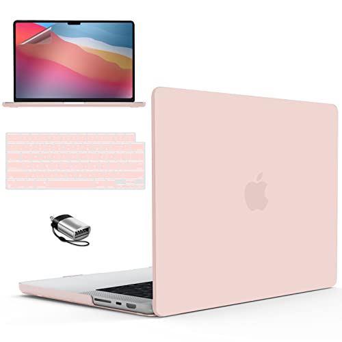 IBENZER Case for MacBook Pro 14 Inch 2026 2025 2024 2023 2022 M5 M4 M3 M2 M1 A3434 A3112 A3185 A3401 A2918 A2992 A2779 A2442 Pro/Max,Hardshell& KeyboardCover & ScreenFilm&Type-C,SakuraPink,T14SKPK+2TC - color: Sakura Pink