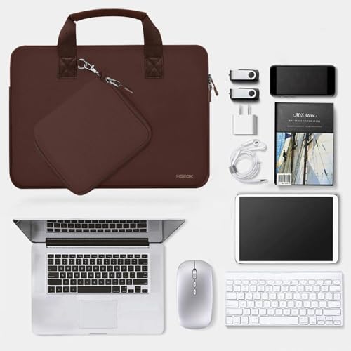 Hseok Laptop Sleeve 13.3-14 inch Case with Small Pouch, Neoprene Computer Bag Compatible with MacBook Neo/Pro 14 M5/M4/M3/M2/M1, Mac Air/Pro 13.3, XPS 14 and Most 13-14 inch Notebooks,Coffee - color: Coffee, size: 13"-14"
