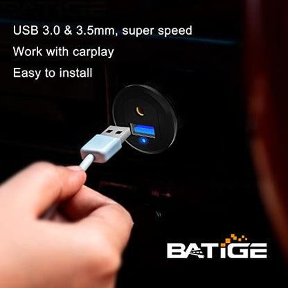 Alloy USB 3.0 AUX DC3.5mm Port Car Mount Flush Cable for Car Boat Motorcycle Dash Panel with LED Indicator - 3ft - style: USB3.0 & DC3.5 3ft