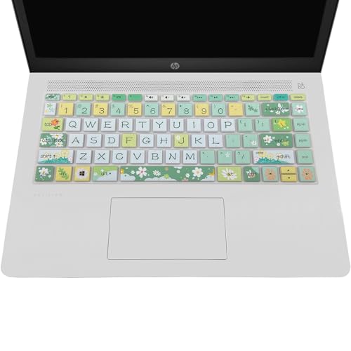 Keyboard Cover for HP 14" Laptop/HP Pavilion x360 14M-BA/CD 14M-DH 14-BF 14-cm 14-CF 14-DF 14-dk 14-DS 14-dq 14-FQ Series, 14-dq0020nr/dq0030nr, 14-fq1025nr/fq0033dx, Spring Flowers - color: Spring Flowers
