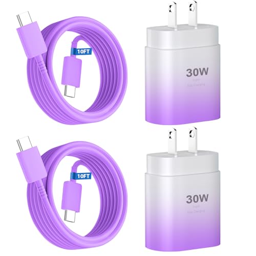 Phone 17 16 15 Charger Fast Charging,30W USB C Phone 17 16 15 Pro Max Charger Block&10FT Long Type C Cable Cord for i.Phone 17/17 Air/17 Pro/17 Pro Max/16/16 ProMax/15/15 Pro Max,Purple Gradient - color: Purple gradient, size: 10Ft