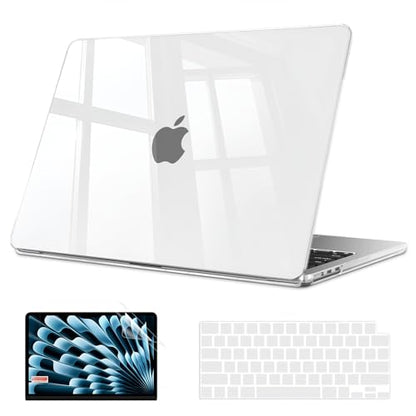 B BELK for MacBook Air 13 inch Case 2026-2022 M5 M4 M3 M2, Crystal Clear | Model A3449 A3240 A3113 A2681, Plastic Laptop Hard Shell for MacBook Air 13.6 inch Case & Keyboard Cover & Screen Protector - color: Crystal Clear