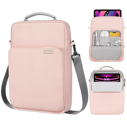 MoKo 13 Inch Tablet Sleeve Bag Carrying Case with Shoulder Strap Handle | Fits iPad Pro 13-inch M5, iPad Air 13-inch M4/M3, iPad Pro 12.9 M2/M1 and Galaxy Tab S8+/S9+ 12.4, Pink - color: Pink, size: 12.9 inch