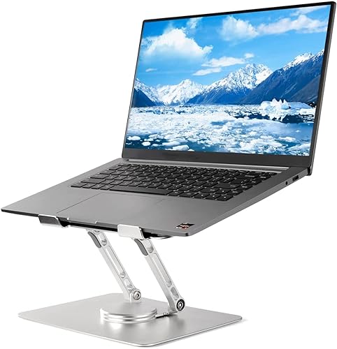 Vortex D086-Grey Laptop Stand Ultimate Cutting-Edge Durable Convenient Secure Cooling Aluminum 360-degree Effortlessly Rotating Innovative Design Comfort and Flexible (Grey)