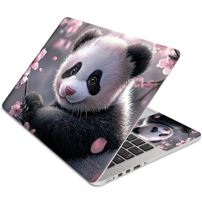 Laptop Skin Sticker 3-Piece Set,Cute Baby Panda | Trim-to-fit 3-piece vinyl set with one 15 x 10.6 in lid skin and two palm-rest decals for many 12-15.6 in laptops - color: Cute Baby Panda