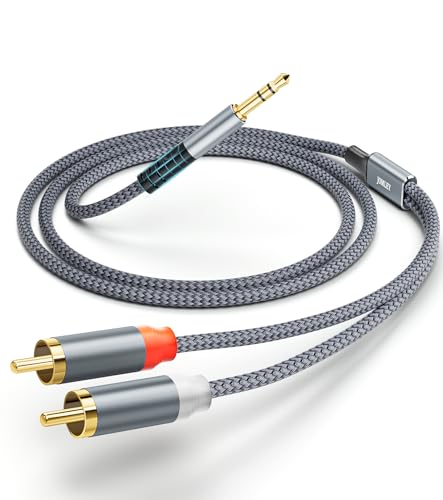 3.5mm to RCA Cable 3.3FT, Gold-Plated 2 RCA to 3.5mm AUX Male to Male Stereo Y Splitter Adapter, RCA Red/White to 3.5mm Aux Cable for Smartphone, Speaker, Tablet, MP3 Player, HDTV - size: 3.3ft
