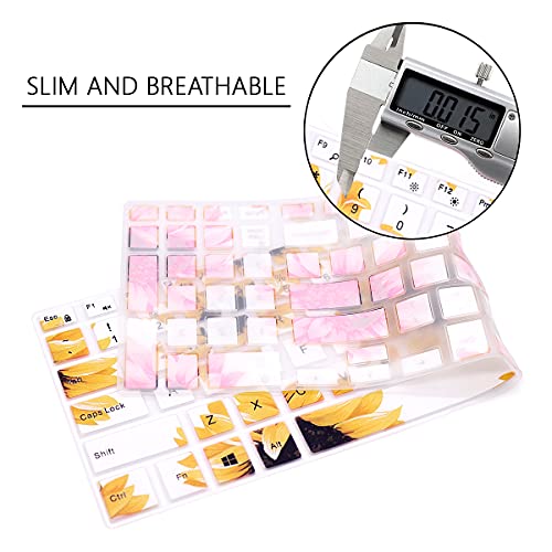 Silicone Keyboard Cover Skin for Dell Inspiron 15 3000 5000 Series/Inspiron 17 3000 Series/Inspiron 17 7786 /G3 15 17 Series/G5 15 Series/for Dell G7 15 17 Series-Sun Flower - color: Sun flower