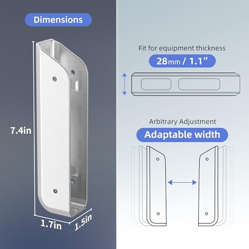 Wall & Under Desk Laptop Mount Holder–Adhesive & Screw in,1.02"/ 26 mm,Anti-Scratch Pads,Universal for MacBooks,Surface,Keyboards,Tablets,Switch &More,Matte Silver - color: Matte Silver