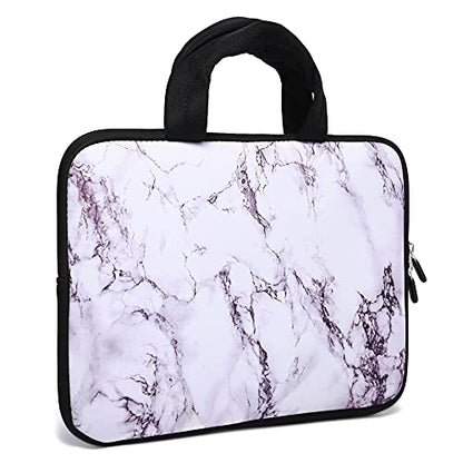 14 15 15.4 15.6 inch Laptop Handle Bag Computer Protect Case Pouch Holder Notebook Sleeve Neoprene Cover Soft Carrying Travel Case for Dell Lenovo Toshiba HP Chromebook ASUS Acer (White Marble) - color: White Marble