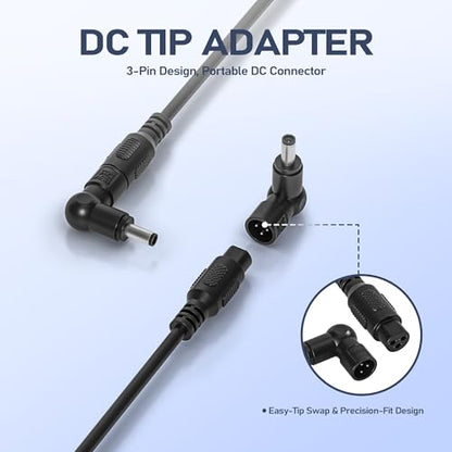 100W USB-C Laptop Charger with 13 Tips, Universal AC Adapter Compatible with Dell HP MacBook Vivobook ThinkPad IPad Lenovo Acer Asus Samsung, 90W 65W 45W Chromebook Power Supply