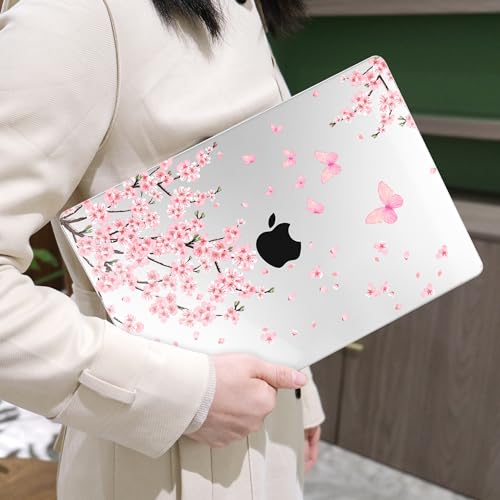 MEEgoodo Case for M5/M4/M3/M2 MacBook Air 13 inch Case 2026 2025 2024 2022, Fit Model A3449/A3240/A3113/A2681, Laptop Hard Shell Compatible with MacBook Air 13.6-inch, Cherry Blossoms - color: Cherry Blossoms