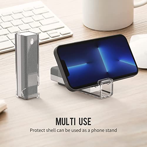 CLICK CLEAN Screen Cleaner, Fingerprint Proof Screen Cleaner Spray, All-in-One Cleaner with Microfiber, Shell and Phone Stand for All Phones, Laptop and Tablet Screens (Grey) - color: Grey