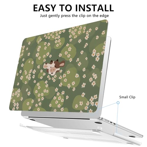 AKIT for MacBook Air 13 inch Case M5 M4 M3 M2 2026-2022, Green GALF | A3449 A3240 A3113 A2681, Vibrant Pattern Hard Shell Laptop Case+Screen Protector+Keyboard Cover for MacBook Air 13.6 inch - color: Green Galf