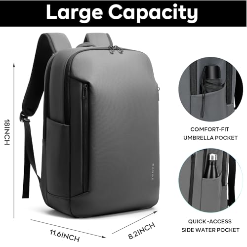 BANGE Business Smart Backpack for Men and Women，can holds 15.6 Inches Laptop Backpack, Waterproof Commute Work Travel Backpack, Flight Carry-On (gray) - color: Gray