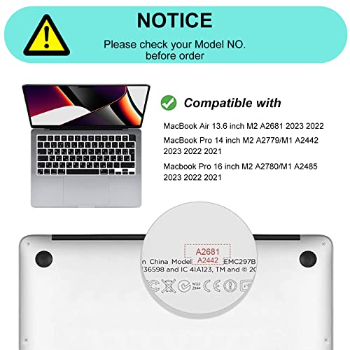 HRH Keyboard Cover Skin EU for MacBook Air 13”15"(M5-M2)&Pro 14”16"(M5-M1) | Ukrainian,Black,2026-2021,A3426 A3427 A3434 A2992,Neo 13" A18,Precise Fit,Dust Proof,Waterproof,Durable,Keyboard Accessories - color: Ukrainian