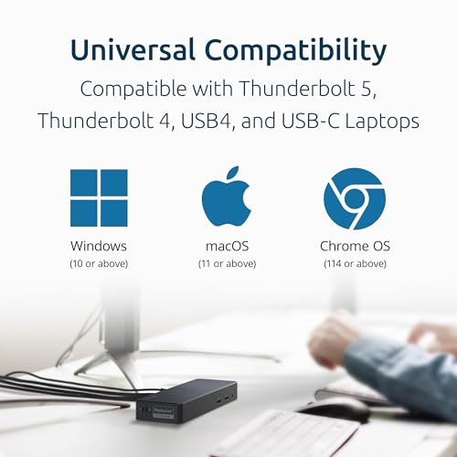 Kensington SD4760P 11-in-1 USB-C Docking Station Triple Monitor DisplayLink Docking Station, 3xHDMI, 100W Charging for Laptop, 6xUSB A, Ethernet, Audio, for Mac and Windows Driver Require K33622NA | DisplayLink docking, 3x HDMI, 100W laptop charging, 6x U