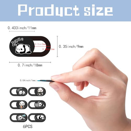 6Pcs Laptop Camera Covers Webcam Camera Cover Panda Pattern Privacy Security Guard Slide Phone Webcam Protector for Laptops Desktops Computers Smartphones Tablets Notebooks Mini PC Devices - color: Panda