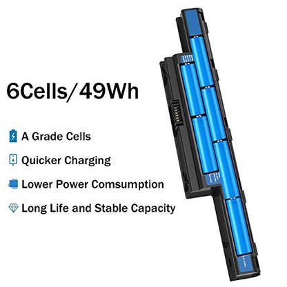 AS10D31 AS10D51 Notebook Battery Replacement Compatible with Acer Aspire 5253 5251 5336 5349 5551 5552 5560 5733 5733Z 5740 5735 5735Z, Gateway NV55C NV50A NV53A NV59C