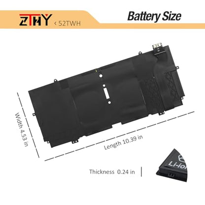 ZTHY 51Wh 52TWH Laptop Battery Replacement for Dell XPS 13 7390 2-in-1 | P103G P103G001 P103G002 Series Notebook MM6M8 0MM6M8 XX3T7 0XX3T7 Battery 7.6V 4-Cell 6375mAh