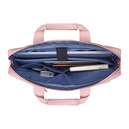 MOSISO Laptop Shoulder Bag 16 inch, 15-15.6 inch Computer Bag | Compatible with MacBook Pro 16 inch, HP, Dell, Lenovo with 2 Raised&1 Flapover&1 Horizontal Pocket&Handle&Belt, Pink - color: Pink, size: 16 inch