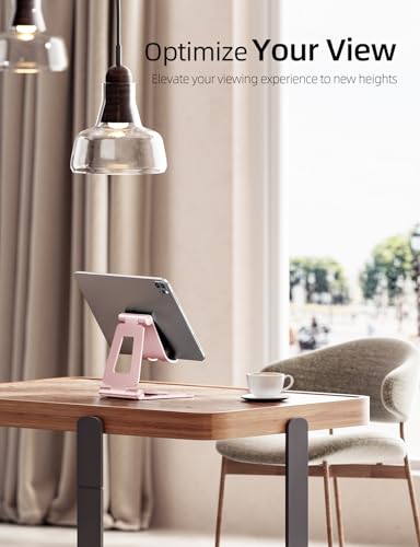 Nulaxy Dual Adjustable Foldable iPad Stand, Full Aluminum, Rose Gold | Desktop Tablet Holder, Tablet Accessories for Office Kindle Compatible with All Mobile Devices, Ipads and Phones - color: C-Rose Gold