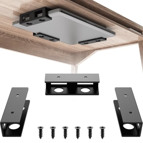 3pcs Under Desk Laptop Mount Under Desk Laptop Holder | With Anti-Scratch Felt Board Laptop Under Desk Mount for Laptops, Mac Mini, Macbook, Keyboard,Tablet Kitchen
