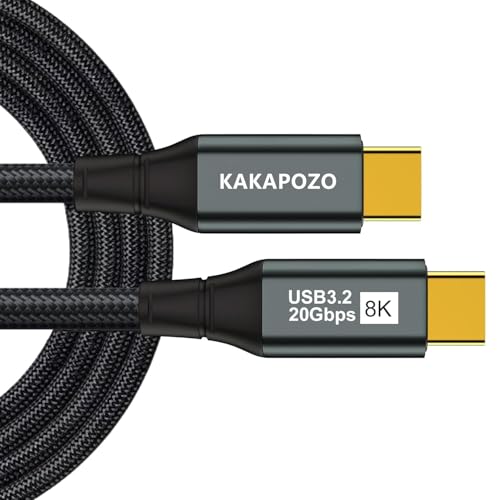 USB C to USB C Monitor Cable 12FT - 8K@60Hz 4K@120Hz DisplayPort Alt Mode - 100W PD Fast Charging - 20Gbps USB 3.2 Gen 2x2 Data Transfer - Single Cable for Video, Power & Data - size: 12FT