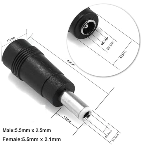 DC Power Connector DC Power Plug Connector Adapter Female to Male Jack Panel Mount Terminal Converter for Laptop(Army Green) - color: Army green