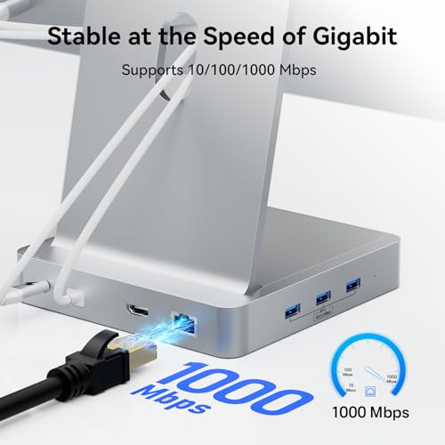 AGEEN 14-Port 10Gbps USB-C Hub for iMac 24 inch 2021/2023/2024 M1/M3/M4, 5 USB-A & 2 USB-C 3.2 Ports, 4K@60Hz HDMI, 1Gbps Ethernet, SD/TF Card Slot, M.2 NVME SSD Slot (SSD Not Included)