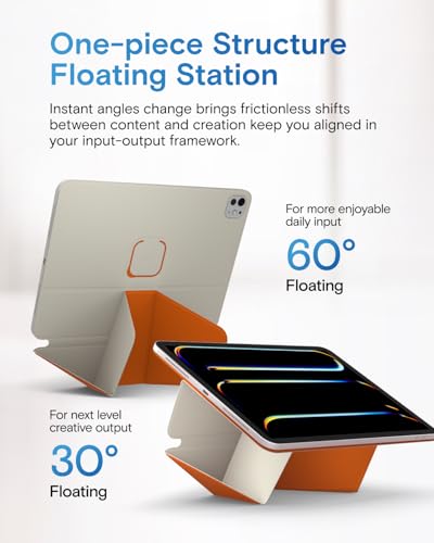 MOFT Dynamic Folio Tablet Stand for Desk Compatible with iPad Pro 13-inch (M5 2025/M4 2024), Slim Magnetic Tablet Holder Case with 20+ Viewing Angles, Beach White x Terracotta - color: Beach White x Terracotta, size: iPad Pro 13"(M5 2025/M4 2024)