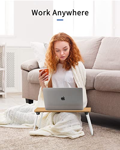 Ruxury Folding Lap Desk Laptop Stand Bed Desk Table Tray, Breakfast Serving Tray, Portable & Lightweight Mini Table for Sofa Couch Floor - Wood - color: Wood