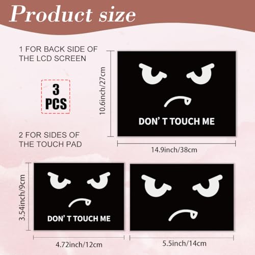 PLIGREAT 15 Inch Laptop Decal Sticker Skin Cover, Don't Touch Laptop Stickers Skins Decal Fits 12" 13" 13.3" 14" Laptops Universal Removable Vinyl Notebook Art Protector - color: Don't Touch