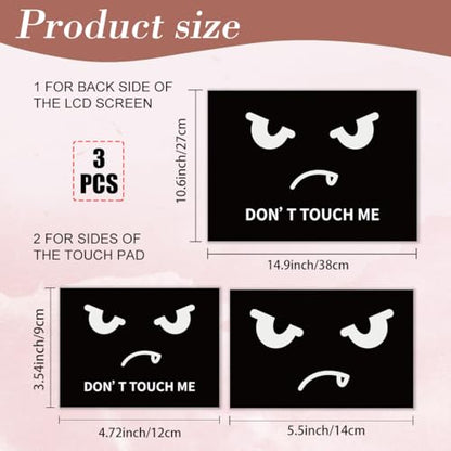 PLIGREAT 15 Inch Laptop Decal Sticker Skin Cover, Don't Touch Laptop Stickers Skins Decal Fits 12" 13" 13.3" 14" Laptops Universal Removable Vinyl Notebook Art Protector - color: Don't Touch