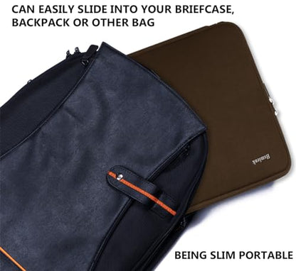 15.6 Inch Laptop Case, Durable Shockproof Protective Cover Computer Sleeve Briefcase Carrying Bag Compatible with 15.6" HP, ASUS, Lenovo, Acer, Notebook, Ultrabook, Chromebook, Brown - color: Brown, size: 15.6 Inch