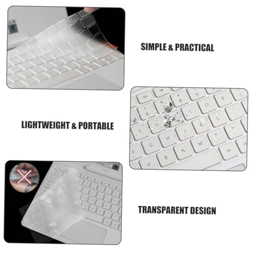 KALLORY 5pcs Transparent Keyboard Cover for Water Resistant Laptop Keyboard Protector Easy to with Models for Daily Use