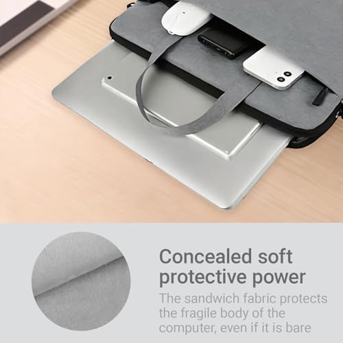 14.96" Water-Resistant Messenger & Shoulder Bag - Protective Laptop Case for 1 Zipper Pockets - color: Grey