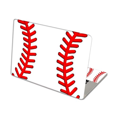 Aesthetic Laptop Skin Sticker, Red Baseball Stitches Waterproof Vinyl Laptop Decal, Removable Bubble Free, Reusable Protective Cover for 13 14 15 15.6 Inch - color: Red Baseball Stitches