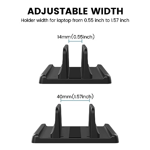 3 in 1 Vertical Laptop Stand Holder,Adjustable ABS Plastic Desktop Notebook Dock,Vertical Laptop Stand Space-Saving for All MacBook/Surface/Samsung/HP/Dell/Chrome Book - size: 1-Slot